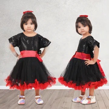 Black Flared Frock for Girls