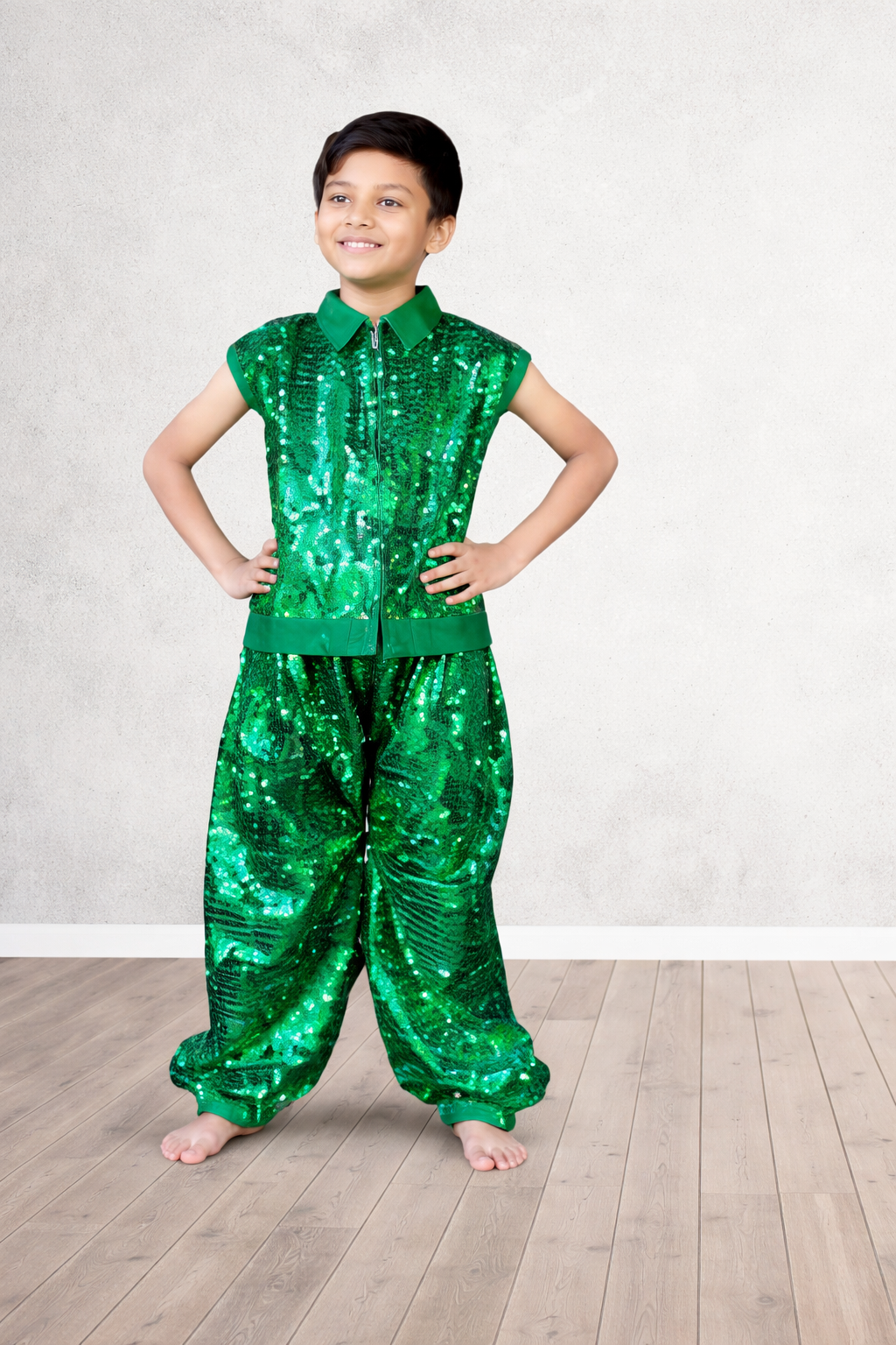 Zippershirt and Harem - Green
