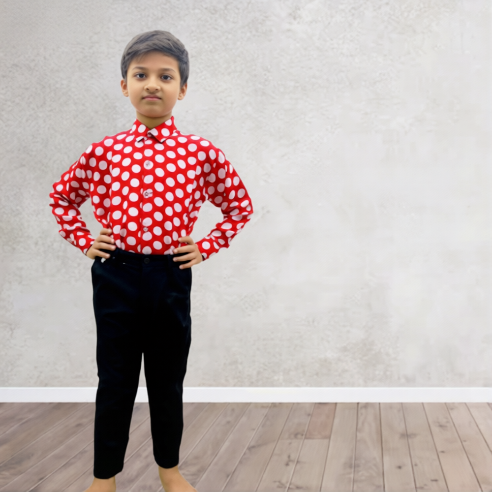 Polka Dot Shirt Only - Red And White