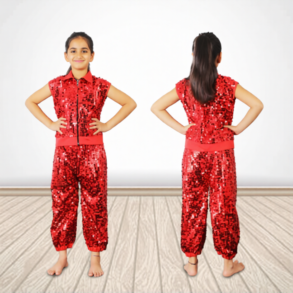 Zippershirt and Harem Set - Red
