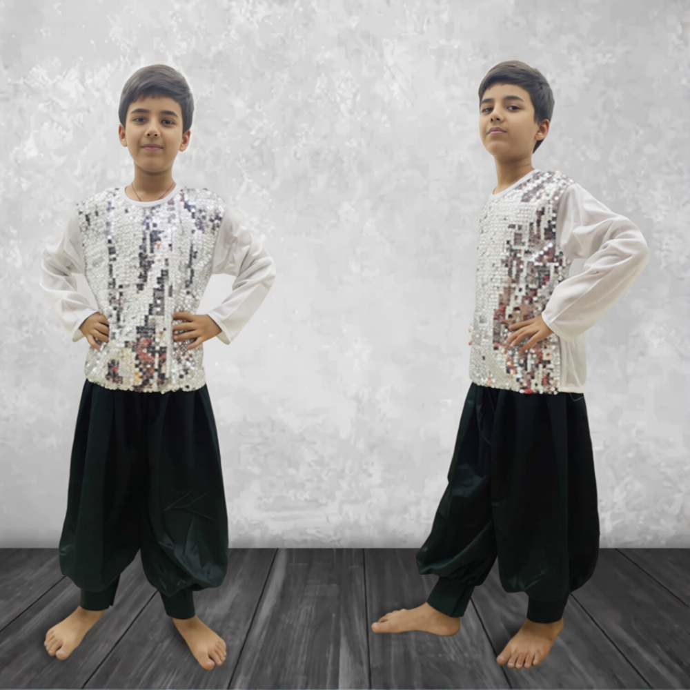 T Shirt Silver Sequence Costume