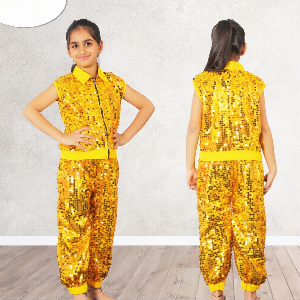 Zippershirt and Harem Set - Yellow